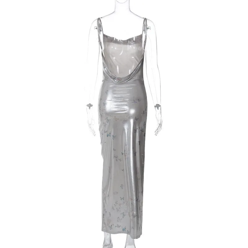Sharon Spaghetti Strap Backless Bodycon Maxi Dress