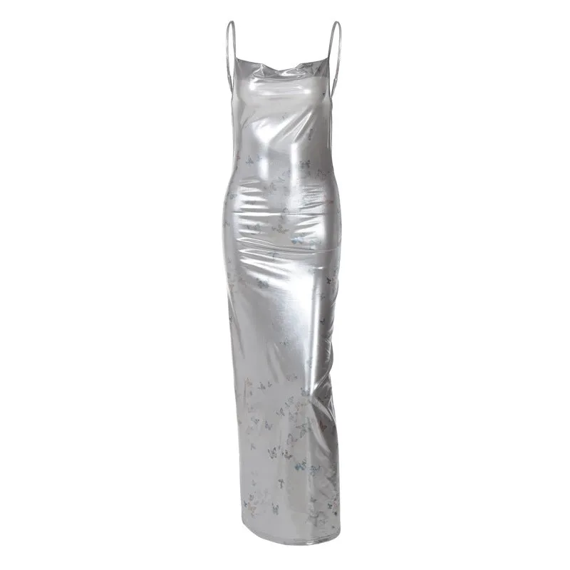 Sharon Spaghetti Strap Backless Bodycon Maxi Dress