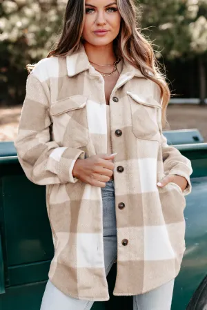 Shiren Plaid Oversized Shacket (Khaki)