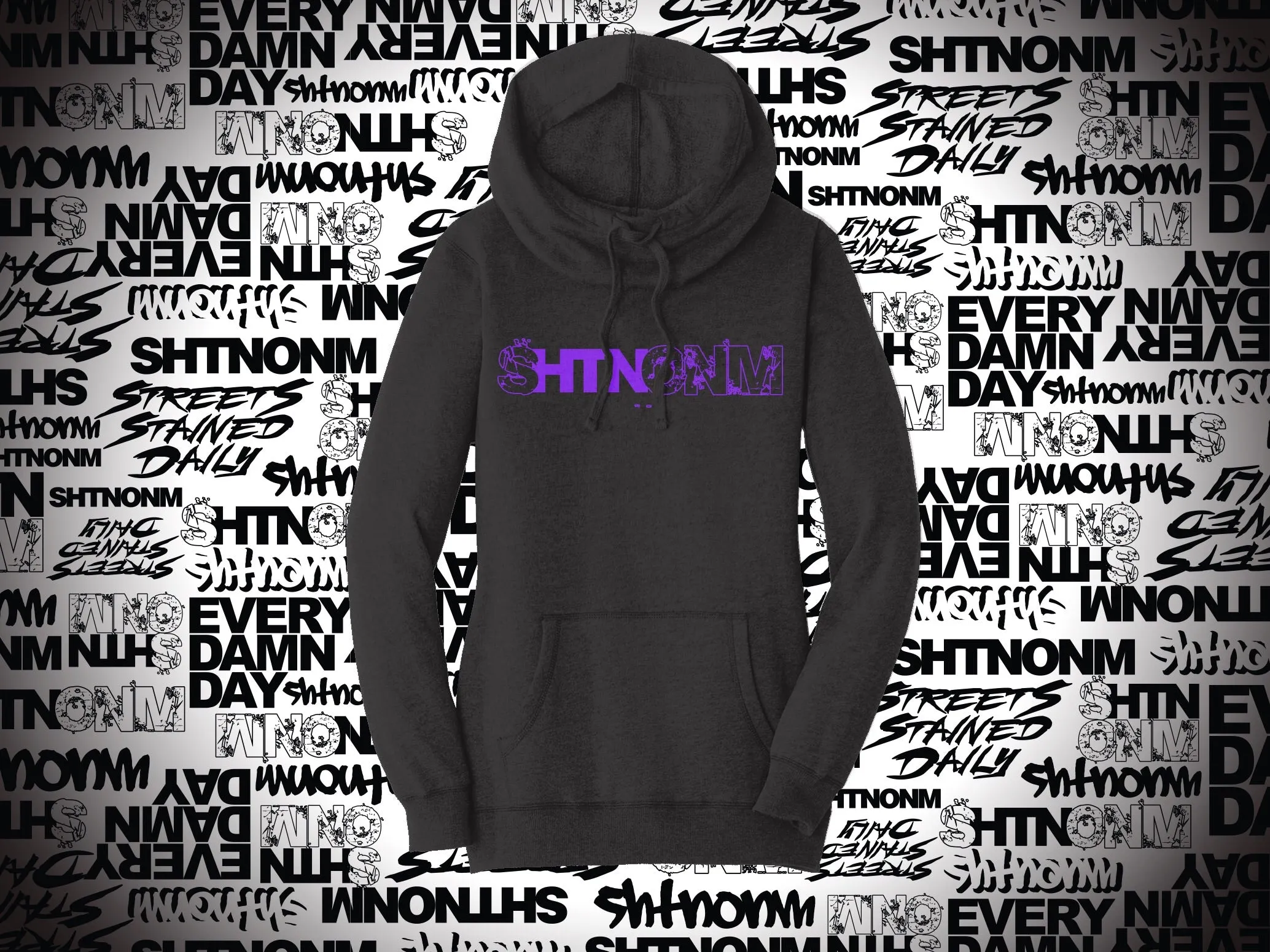 SHTNONM- LADIES COWL NECK TATTOO HOODIE