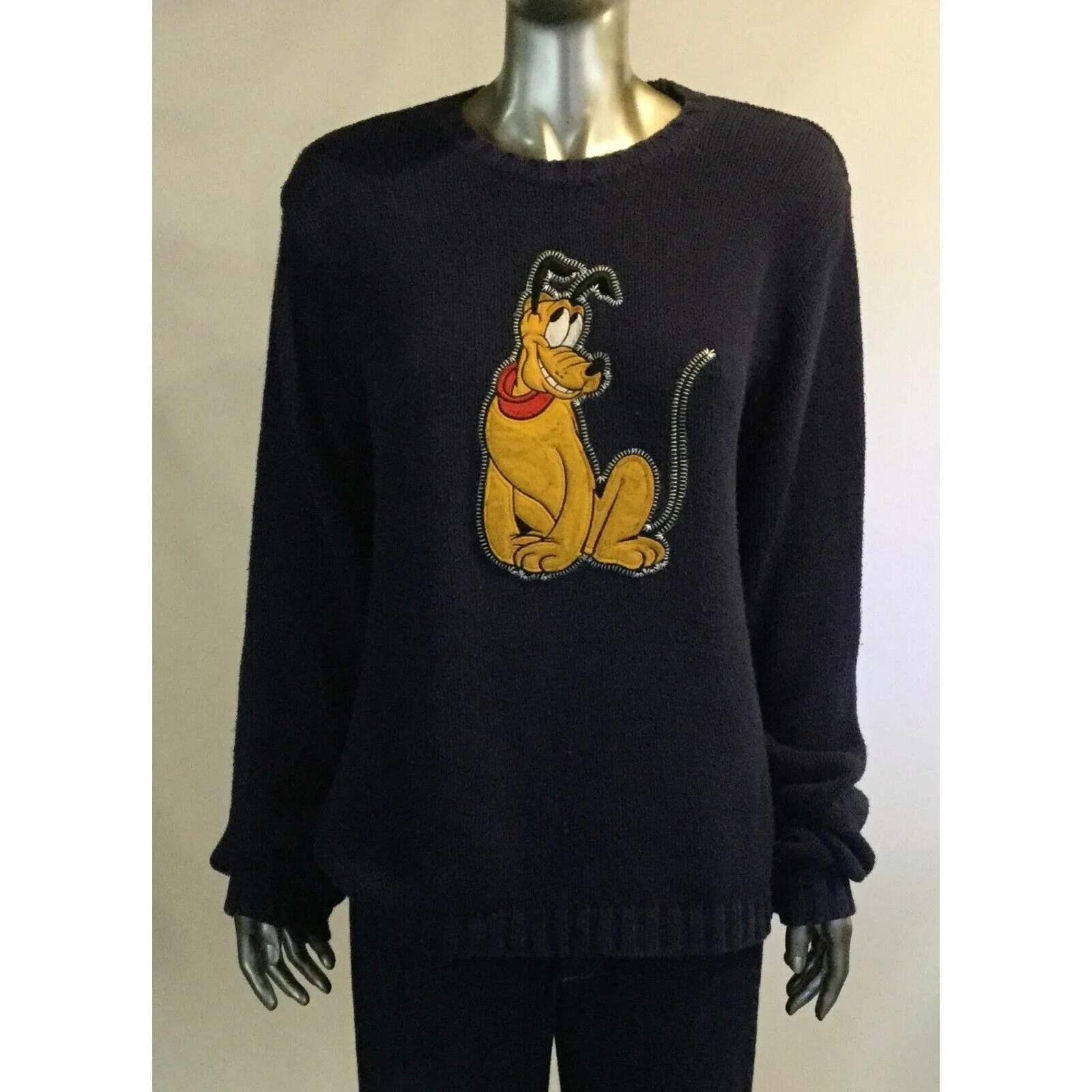 The Disney Store Crewneck Sweater, M, Blue Vtg 90s Pluto