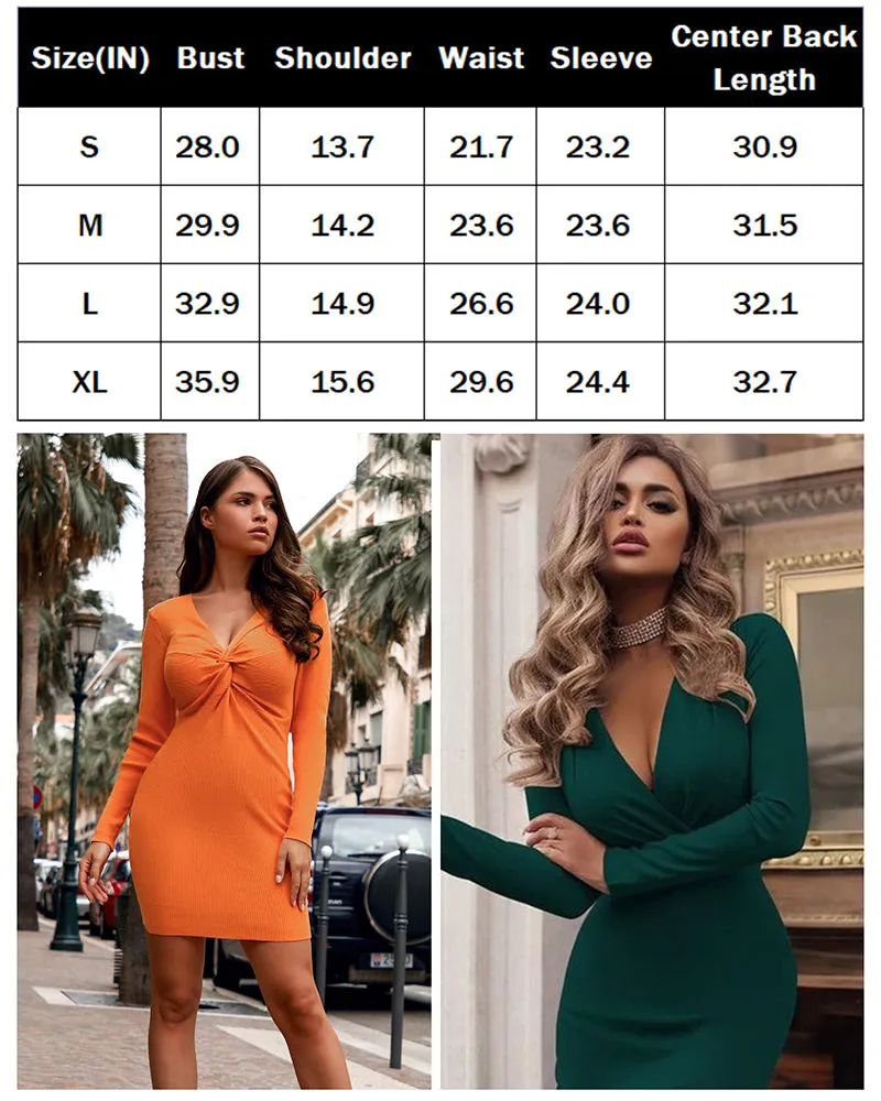 Twist Front Knitted Bodycon Dress - Zeagoo (Us Only)