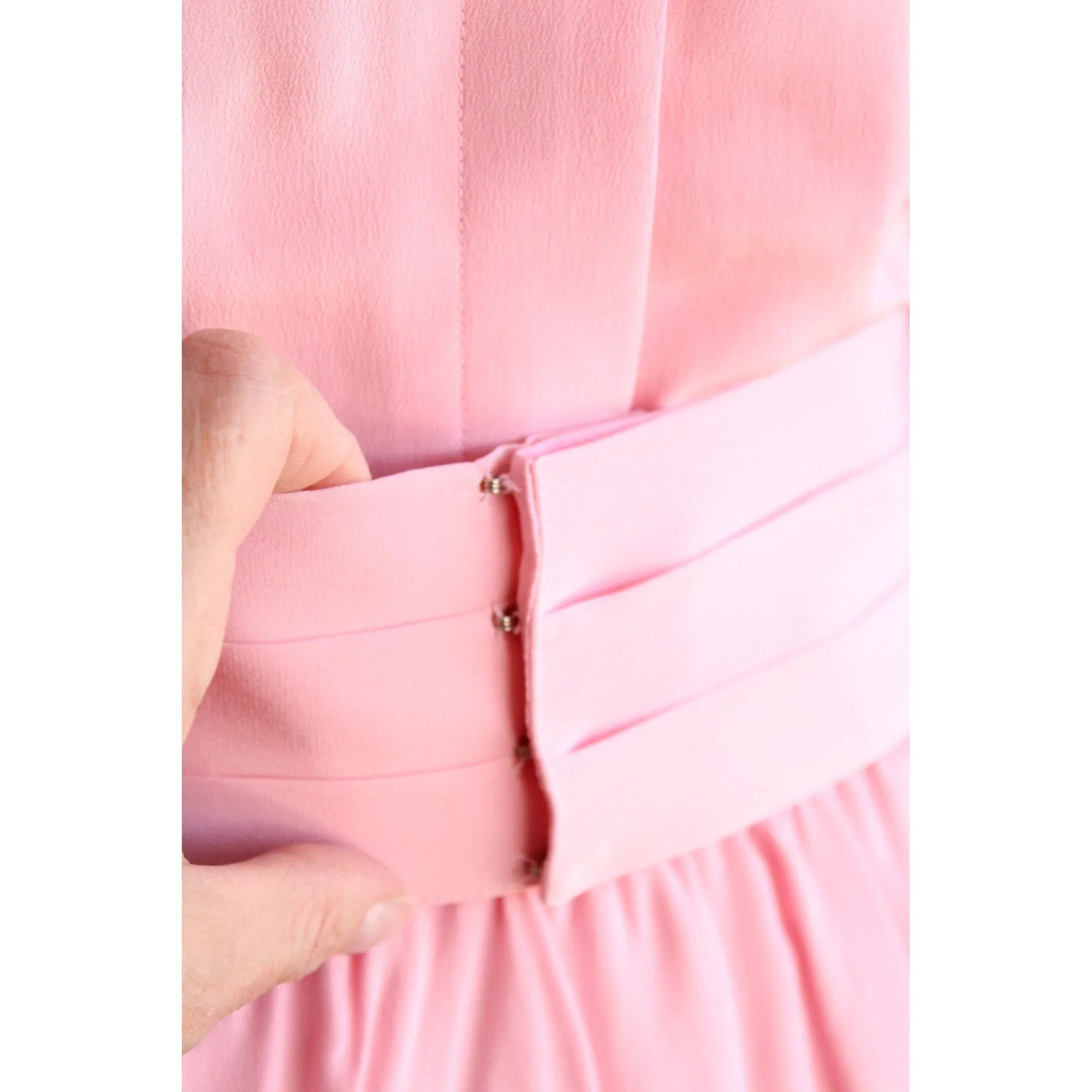 Vintage 1980s NWT Pink Rayon Secretary Dress with Pockets
