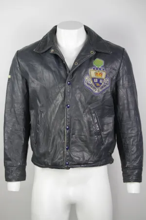 Vintage 70s University of Toronto Leather  Varsity Jacket - L