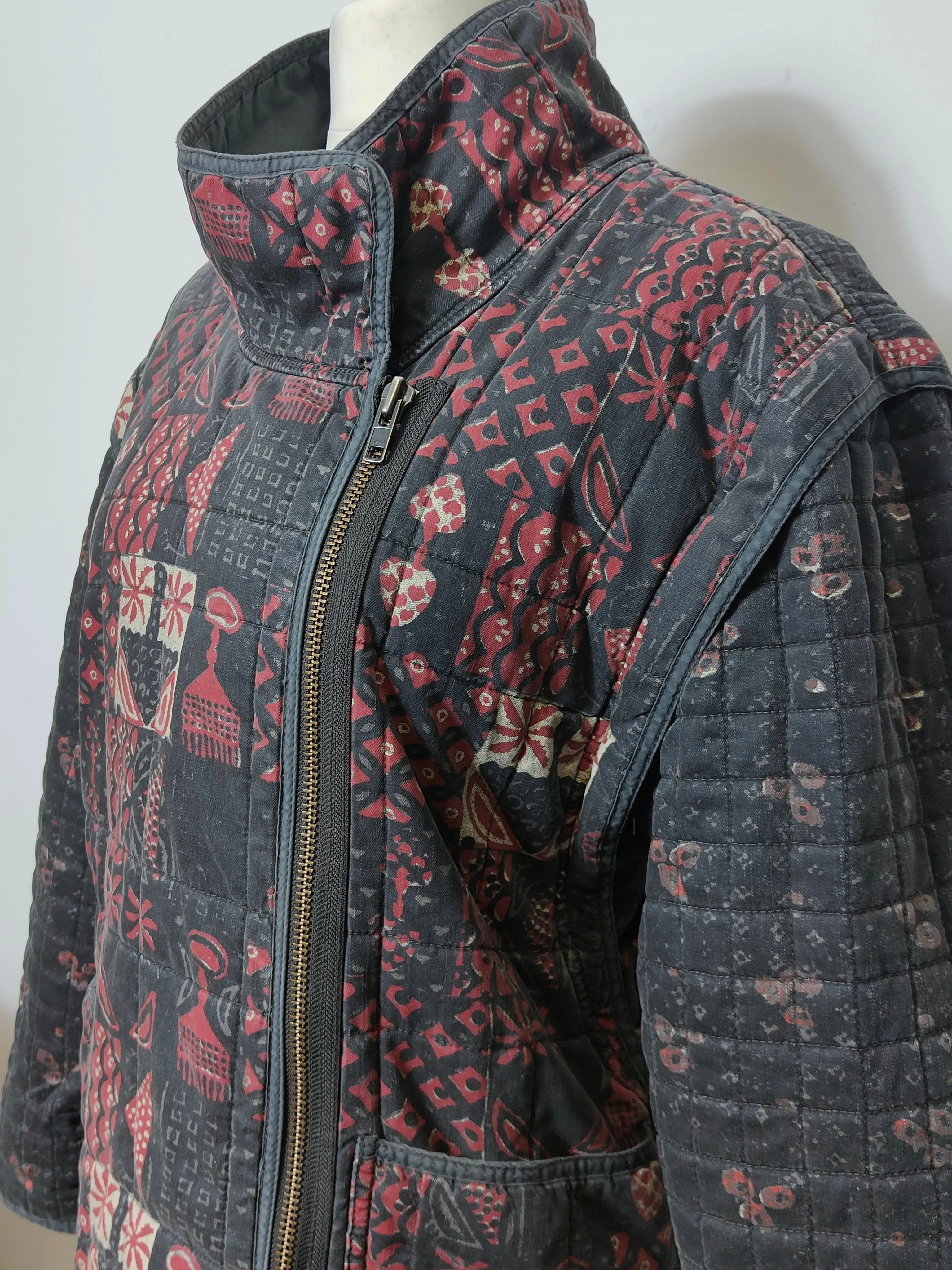 Women's Oversized Quilted Jenny Moto Jacket/Gilet Combo
